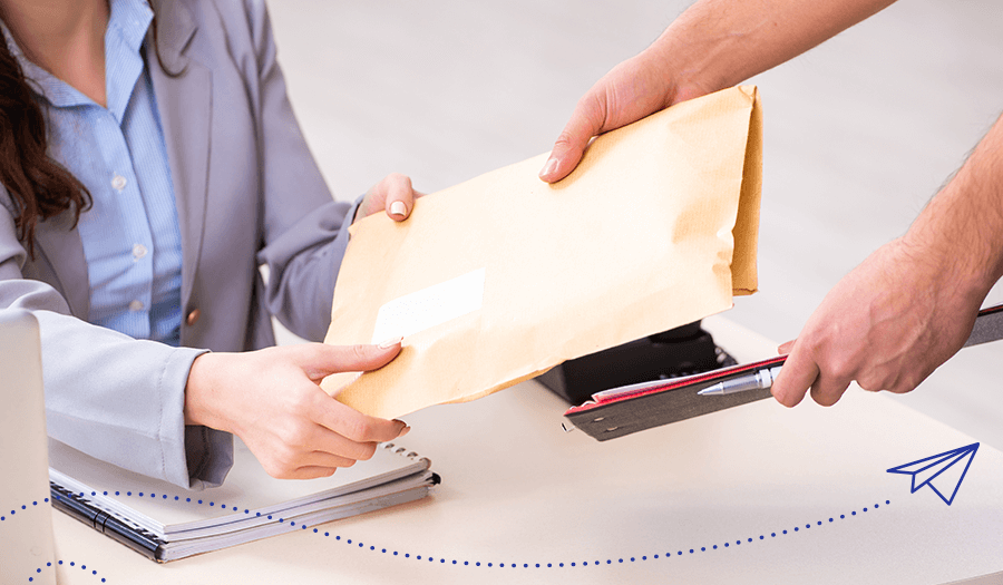 A mortgage professional receiving mortgage documents in the mail